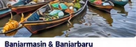 Illustration of boats carrying produce at a floating market in the Banjarmasin area