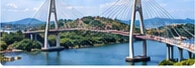 Illustration of a cable-supported bridge connecting islands in the Batam area